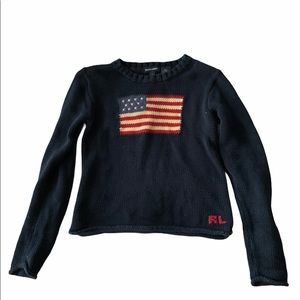 Girls Navy Polo sweater